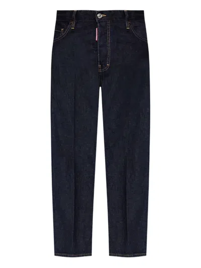 Dsquared2 Straight-leg Cotton Denim Jeans With Logo Detail In Animal Print