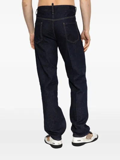 Dsquared2 Straight-leg Cotton Denim Jeans With Logo Detail In Animal Print