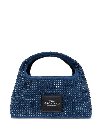 Marc Jacobs The Crystal Denim Mini Sack Bag In Blue