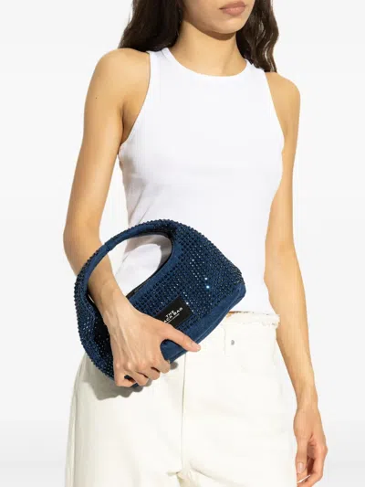 Marc Jacobs The Crystal Denim Mini Sack Bag In Blue