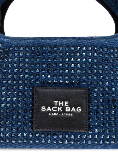 Marc Jacobs The Crystal Denim Mini Sack Bag In Blue
