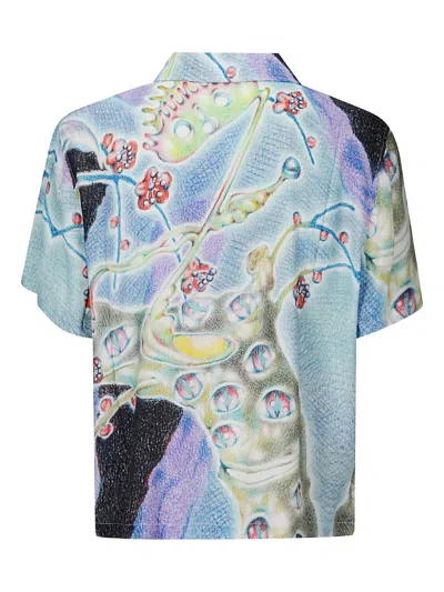 Brain Dead Aspen Eyes Short Sleeve Button Up Shirt In Brown