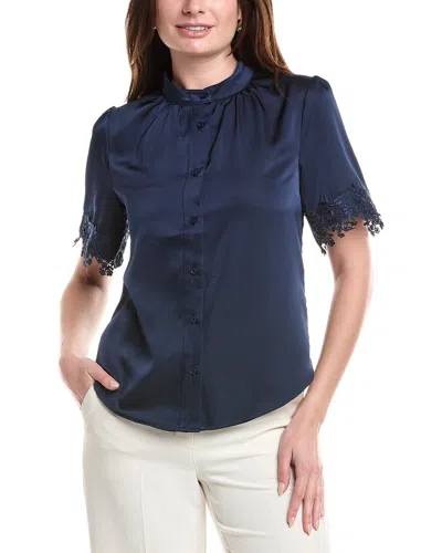 Gracia Satin Blouse In Blue