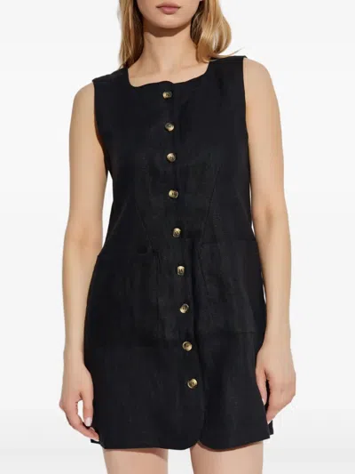 Posse Emma Linen Vest In Black