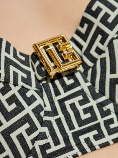 Balmain Patterned Two Piece Swimsuit