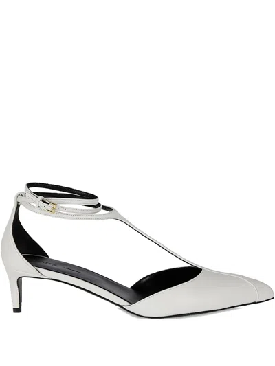 Khaite Mia 45 Leather Pumps In Weiss