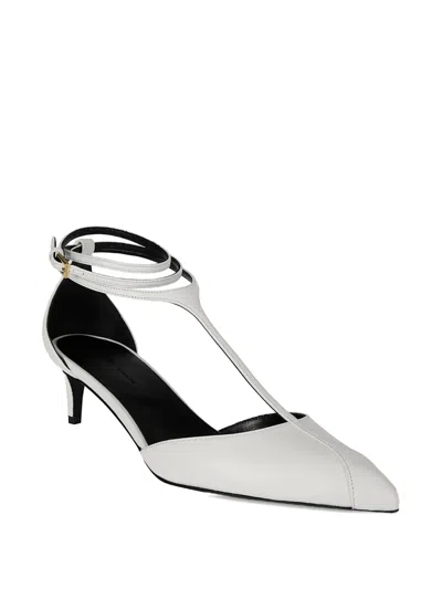 Khaite Mia 45 Leather Pumps In Weiss