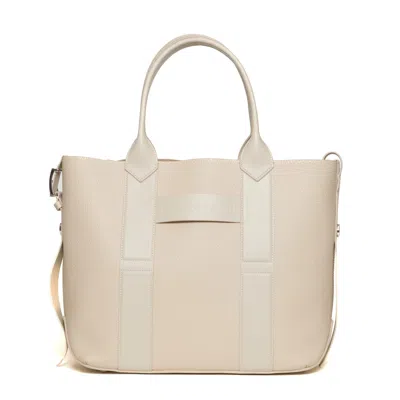 Hogan Structured Hammered Leather Shoulder Bag With Removable Pouch