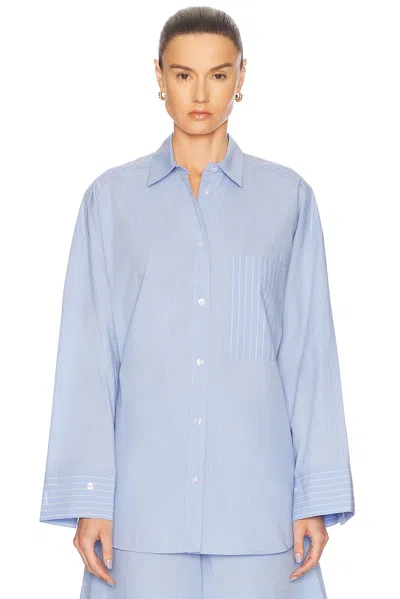 By Malene Birger Derris Striped Shirt In Organic Cotton In Blue