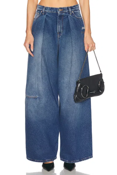 Jean Paul Gaultier Denim Jean With Foam Detail On The Back In Blue