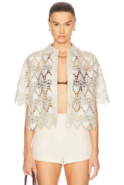 Frame The Lace Button Up Shirt In Soft Mint