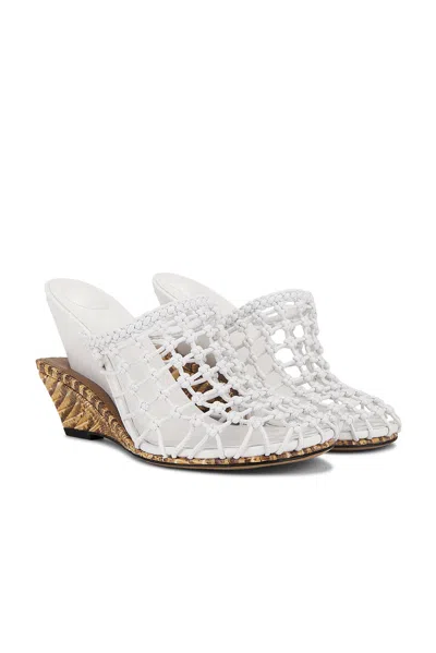 Jacquemus Les Doubles Snake-print Tresses Wedge Mules In White
