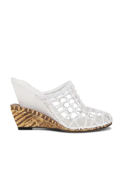 Jacquemus Les Doubles Snake-print Tresses Wedge Mules In White