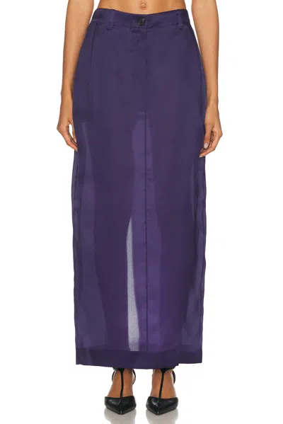 Khaite Lucian Pleated Silk-organza Maxi Skirt In Amethyst