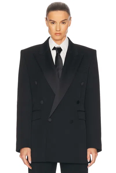 Saint Laurent Certified Wool Tuxedo Blazer With Silk Lining