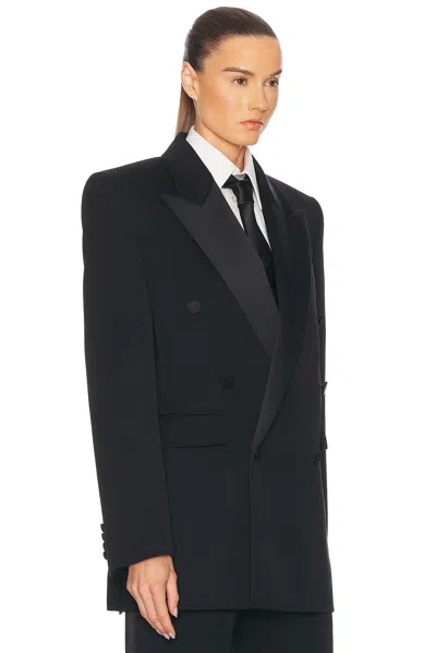 Saint Laurent Certified Wool Tuxedo Blazer With Silk Lining