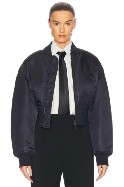 Saint Laurent Padded Bomber Jacket In Black