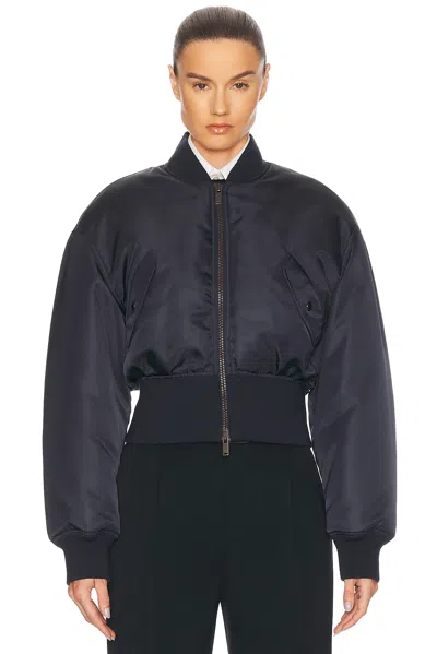 Saint Laurent Padded Bomber Jacket In Black