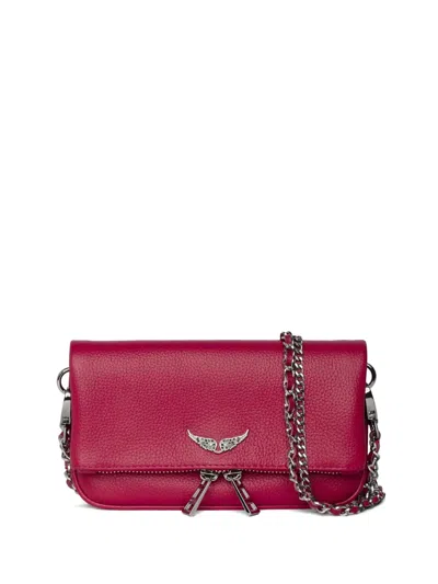 Zadig & Voltaire Womens Record Rock Nano Leather Clutch Bag In Black