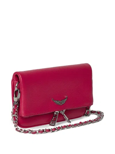 Zadig & Voltaire Womens Record Rock Nano Leather Clutch Bag In Black