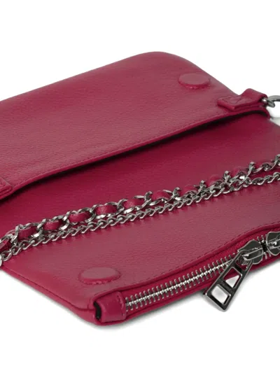 Zadig & Voltaire Womens Record Rock Nano Leather Clutch Bag In Black