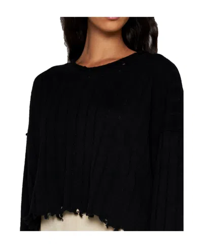 Uma Wang Cropped Ribbed Knitwear Top With Long Sleeves In Black