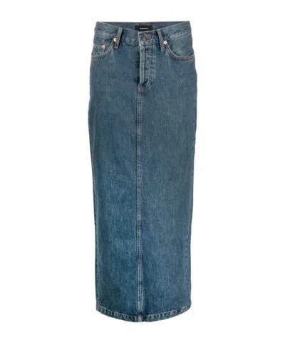 Wardrobe.nyc Wardrobe. Nyc Denim Column Skirt Indigo