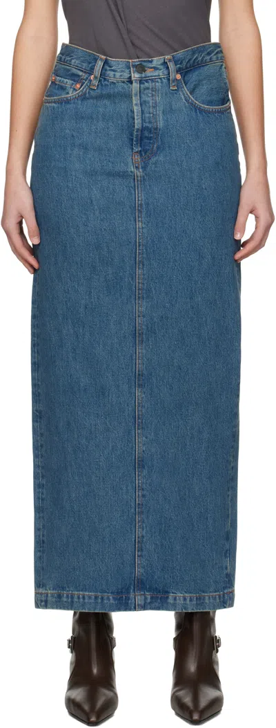 Wardrobe.nyc Wardrobe. Nyc Denim Column Skirt Indigo