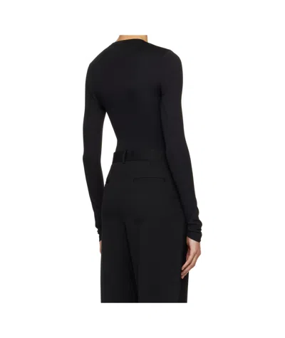 Wardrobe.nyc Fitted Crew Neck Long Sleeve T-shirt In Black