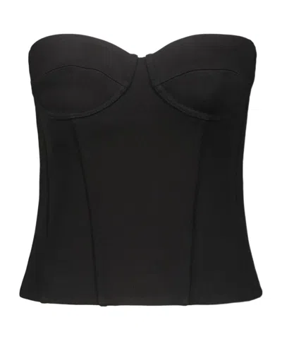 Wardrobe.nyc Black Semi Matte Bustier Tank Top