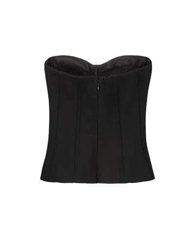 Wardrobe.nyc Black Semi Matte Bustier Tank Top