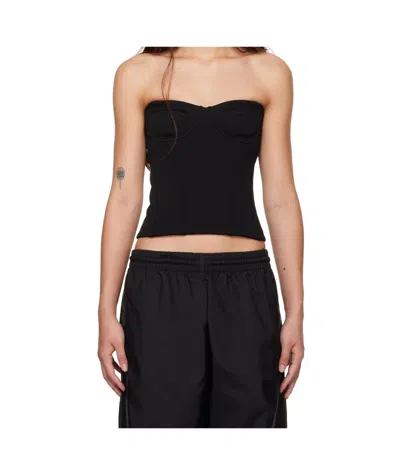 Wardrobe.nyc Black Semi Matte Bustier Tank Top