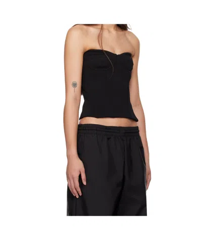 Wardrobe.nyc Black Semi Matte Bustier Tank Top
