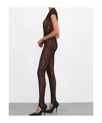Wardrobe.nyc Wardrobe. Nyc Lace Stirrup Leggings Black In Black