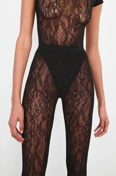 Wardrobe.nyc Wardrobe. Nyc Lace Stirrup Leggings Black In Black