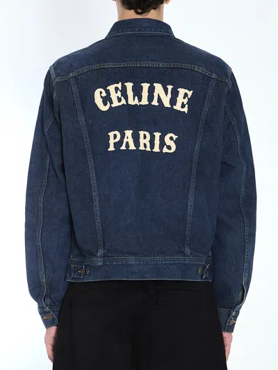 Celine Men Denim Jacket In Blue