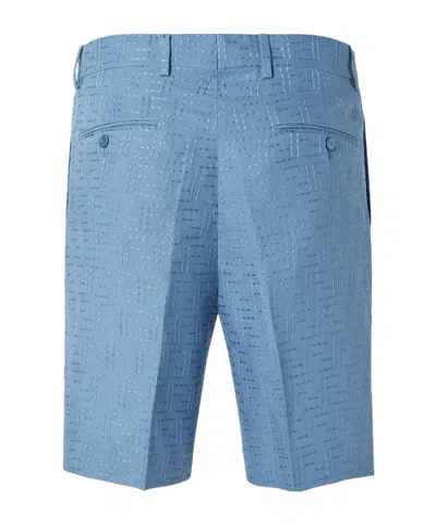 Fendi Light Blue Jacquard Ff Bermuda