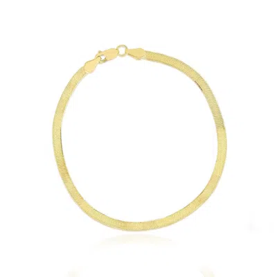 The Lovery Mini Herringbone Bracelet Yellow Gold 7 Inches
