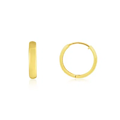 The Lovery Gold Huggie Hoop Earrings 15x3 Millimeters Yellow Gold