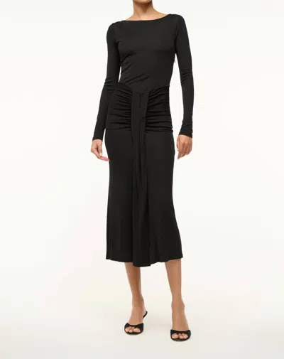 Staud Black Gres Midi Dress