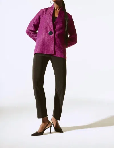 Joseph Ribkoff Textured Long Sleeve Relaxed Jacket In Empress