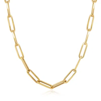 The Lovery Extra Large Paperclip Link Chain Necklace 20 Inches Yellow Gold