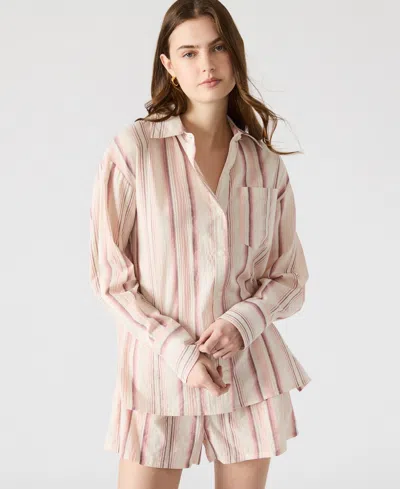 Steve Madden Murphy Stripe Button-up Shirt In Multi