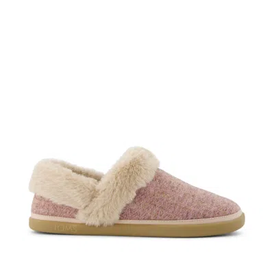 Toms Shoes Oslo Vintage Pink Cozy Herringbone Slipper In Multi
