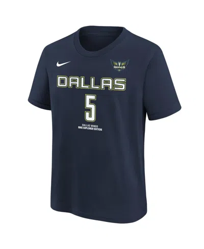 Nike Big Boys And Girls Paige Bueckers Navy Dallas Wings 2025 Wnba Draft Explorer Edition Name Number T-s