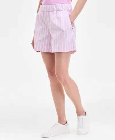 On 34th Women's Multi Stripe Pull-on Shorts, Exclusively At Macy's In Pink