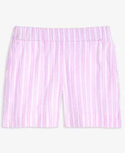 On 34th Women's Multi Stripe Pull-on Shorts, Exclusively At Macy's In Pink