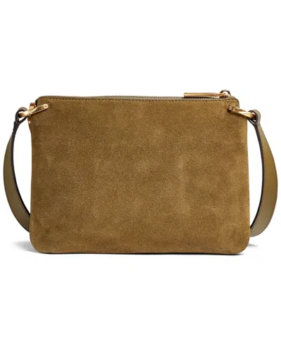 Donna Karan Glenwood Zippered Suede Crossbody With Beaded Tassel Detail