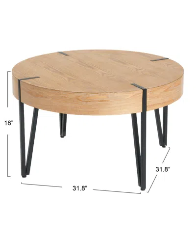 Creative Co-op 31.7" Wood Astoria Round Side Coffee Table