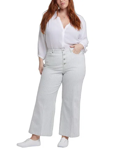 Nydj Plus Size Wide Leg Ankle Jeans In White